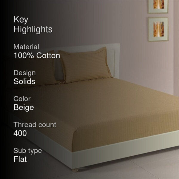 Aamodh Solid Bedsheet - Beige Aamodh Solid Bedsheet - Beige