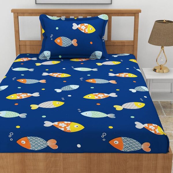 Aqua Fish Kids Bedsheet - Royal Blue Aqua Fish Kids Bedsheet - Royal Blue