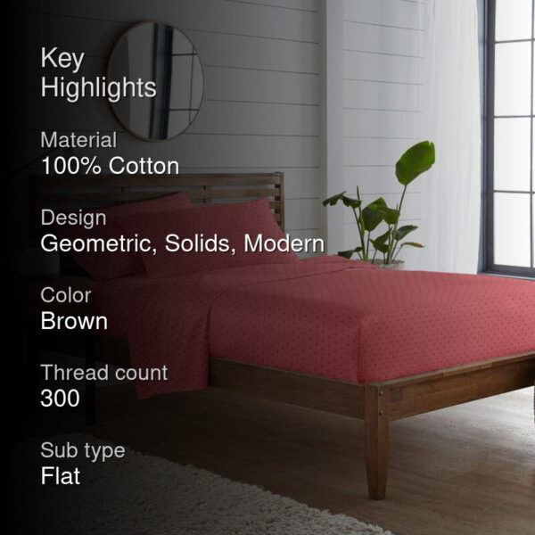 Azva Swiss Dot Bedsheet - Rust Azva Swiss Dot Bedsheet - Rust