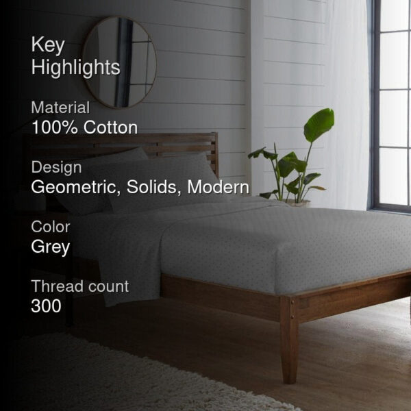 Azva Swiss Dot Bedsheet - Smoke Grey Azva Swiss Dot Bedsheet - Smoke Grey