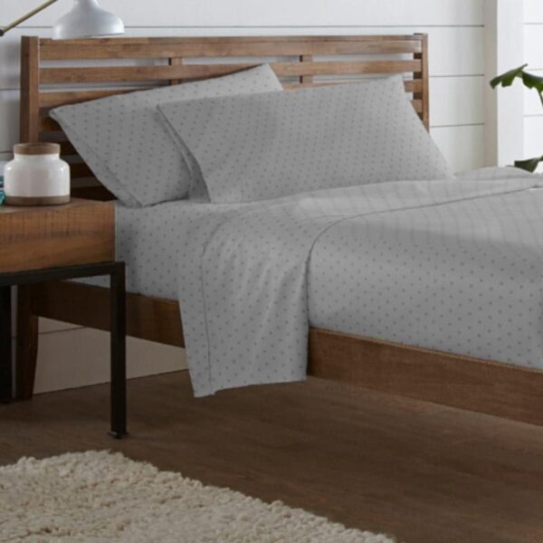 Azva Swiss Dot Bedsheet - Smoke Grey Azva Swiss Dot Bedsheet - Smoke Grey