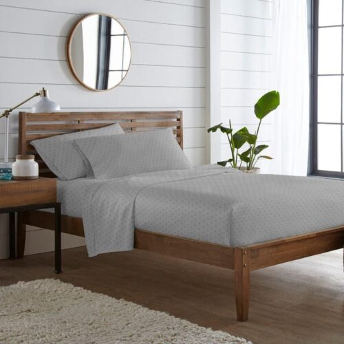 Azva Swiss Dot Bedsheet - Smoke Grey Azva Swiss Dot Bedsheet - Smoke Grey