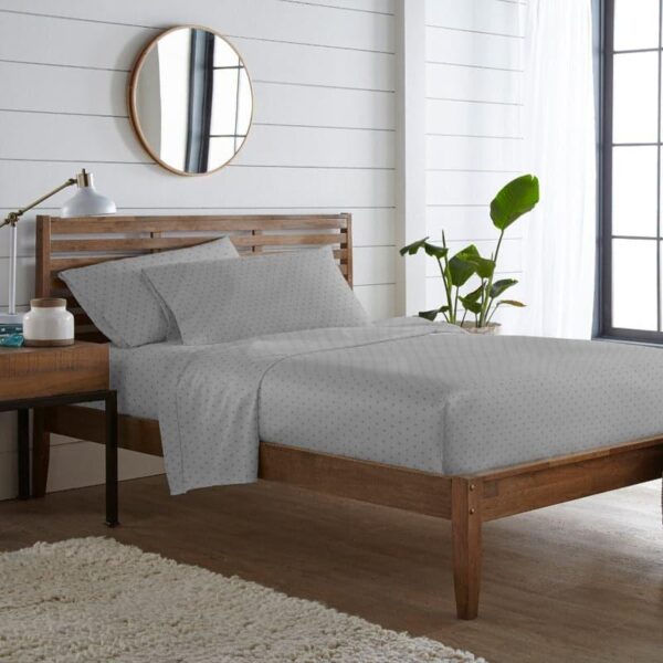 Azva Swiss Dot Bedsheet - Smoke Grey Azva Swiss Dot Bedsheet - Smoke Grey