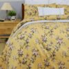 Cherry Blossom Floral Bedsheet - Mustard Yellow Cherry Blossom Floral Bedsheet - Mustard Yellow