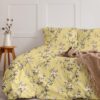 Cherry Blossom Floral Bedsheet - Mustard Yellow Cherry Blossom Floral Bedsheet - Mustard Yellow