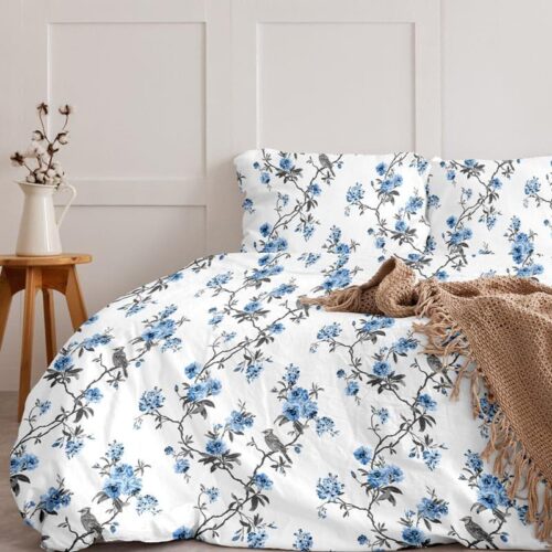 Cherry Blossom Floral Bedsheet - White Cherry Blossom Floral Bedsheet - White