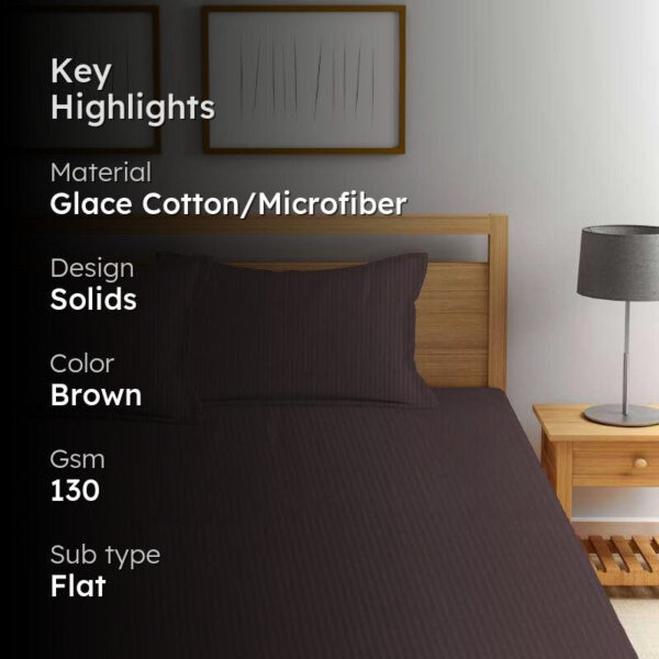 Cora Stripe Bedsheet _ Brown Cora Stripe Bedsheet _ Brown