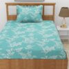 Cotinus Floral Bedsheet - Aqua Green Cotinus Floral Bedsheet - Aqua Green
