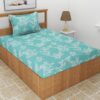 Cotinus Floral Bedsheet - Aqua Green Cotinus Floral Bedsheet - Aqua Green