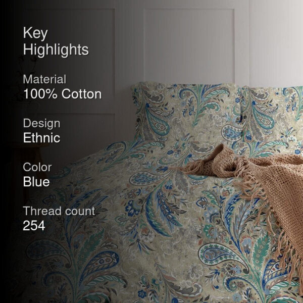 Duna Boheme Floral Bedsheet - Tiffany Blue Duna Boheme Floral Bedsheet - Tiffany Blue