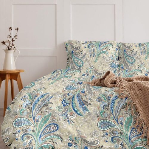 Duna Boheme Floral Bedsheet - Tiffany Blue Duna Boheme Floral Bedsheet - Tiffany Blue