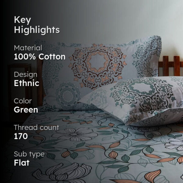 Ethereal Blooms Bedsheet - Green Ethereal Blooms Bedsheet - Green