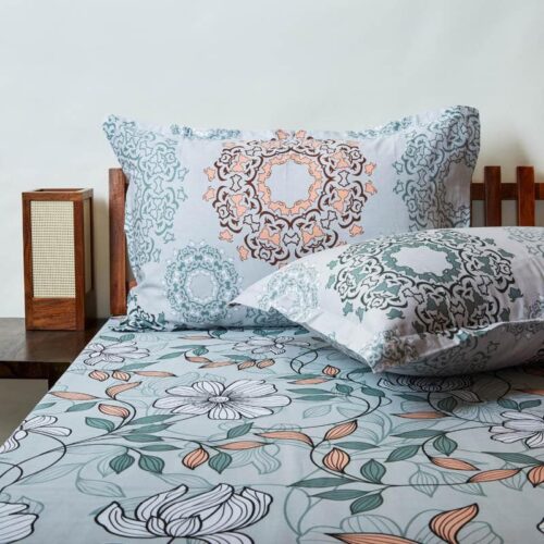 Ethereal Blooms Bedsheet - Green Ethereal Blooms Bedsheet - Green