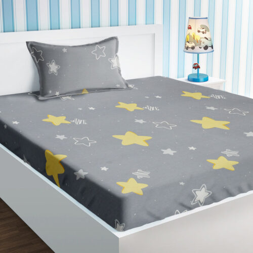 Golden Stars Kids Bedsheet - 210 TC Golden Stars Kids Bedsheet - 210 TC