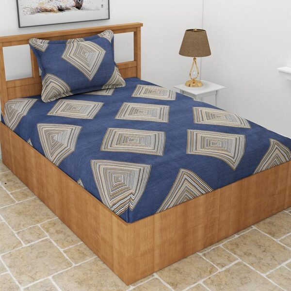 Hayes Geomatric Bedsheet - Aegean Blue Hayes Geomatric Bedsheet - Aegean Blue