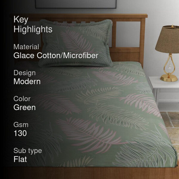 Iberis Floral Bedsheet - Fern Green Iberis Floral Bedsheet - Fern Green