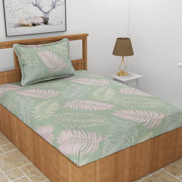 Iberis Floral Bedsheet - Fern Green Iberis Floral Bedsheet - Fern Green