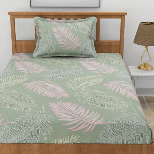 Iberis Floral Bedsheet - Fern Green Iberis Floral Bedsheet - Fern Green