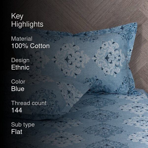 Ivora Ethnic Bedsheet - Blue Ivora Ethnic Bedsheet - Blue
