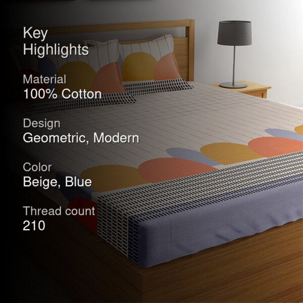 Kain Geomatric Cotton Bedsheet - 210 TC Kain Geomatric Cotton Bedsheet - 210 TC