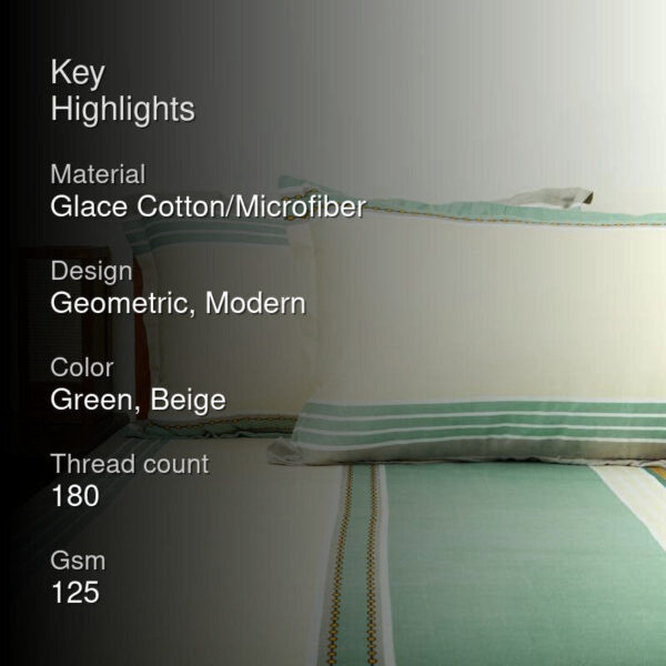 Kaya Striped Bedsheet - Green Kaya Striped Bedsheet - Green