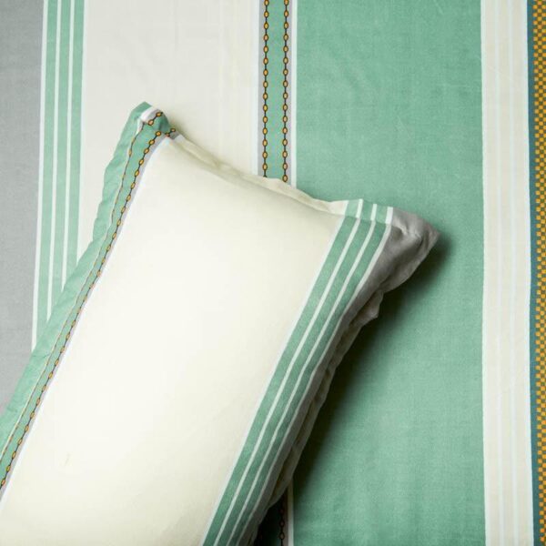 Kaya Striped Bedsheet - Green Kaya Striped Bedsheet - Green