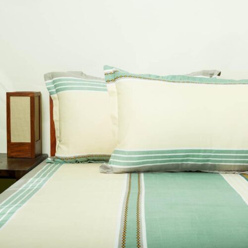 Kaya Striped Bedsheet - Green Kaya Striped Bedsheet - Green