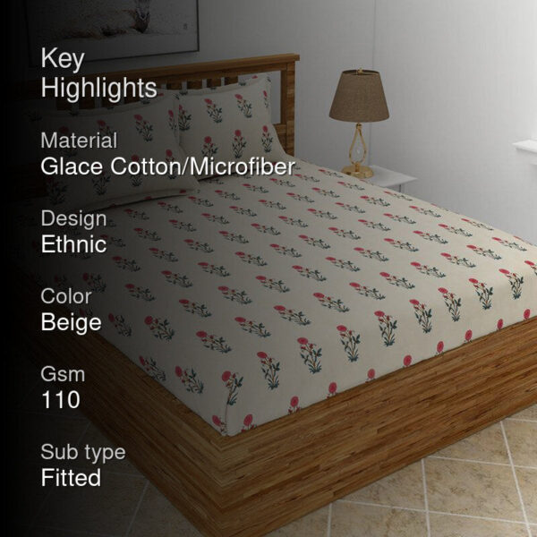 Larks Floral Bedsheet - Cream Larks Floral Bedsheet - Cream