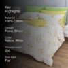 Liah Floral Bedsheet - White & Yellow Liah Floral Bedsheet - White & Yellow