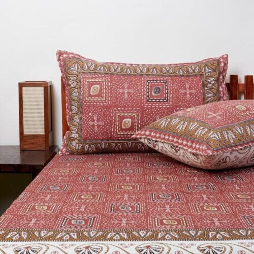 Lyra Printed Bedsheet - Maroon Lyra Printed Bedsheet - Maroon