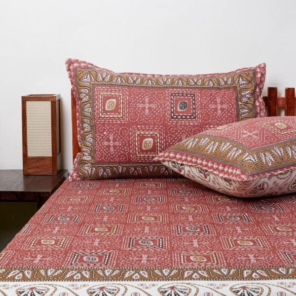 Lyra Printed Bedsheet - Maroon Lyra Printed Bedsheet - Maroon