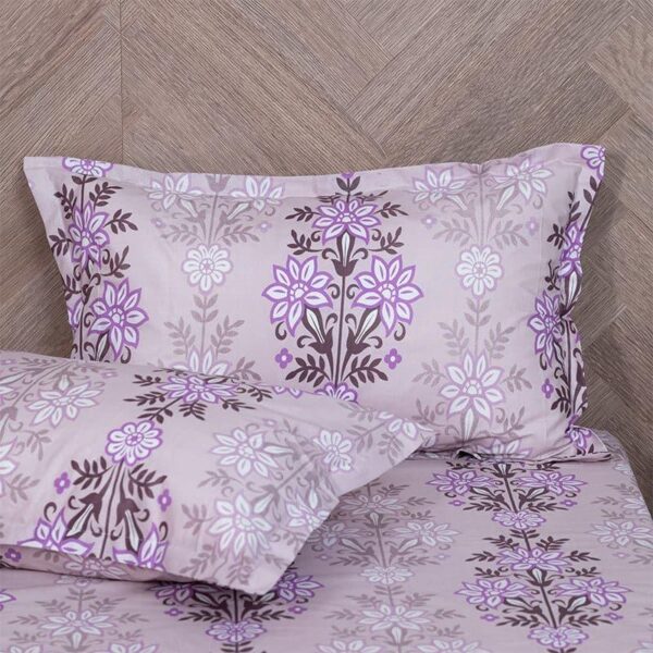 Misha Floral Bedsheet - Purple Misha Floral Bedsheet - Purple