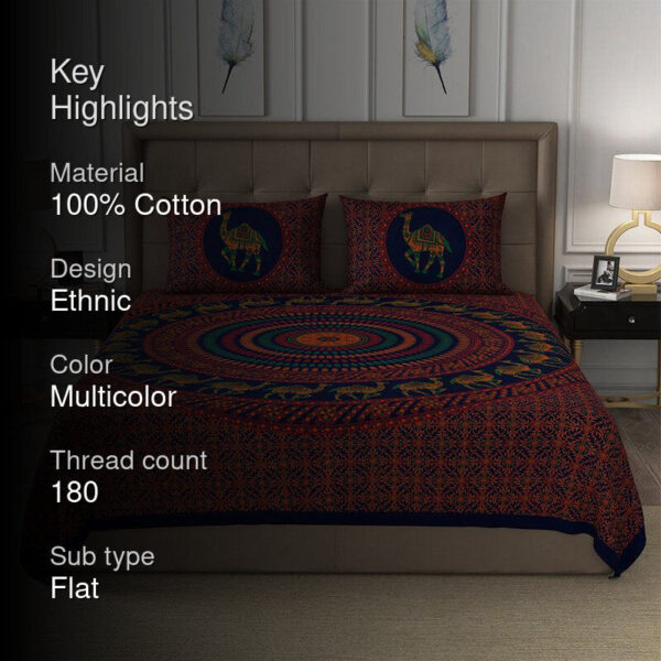 Namish Mandala Cotton Bedsheet (Multicolor) - 180 TC Namish Mandala Cotton Bedsheet (Multicolor) - 180 TC