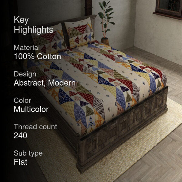 Narsi Abstract Bedsheet - Multicolor Narsi Abstract Bedsheet - Multicolor