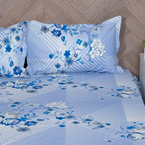 Nidra Floral Bedsheet - Blue Nidra Floral Bedsheet - Blue