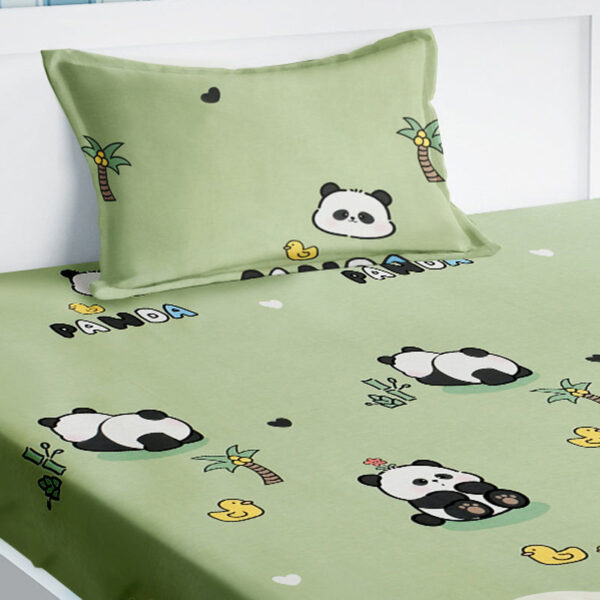 Panda Snuggles Kids Bedsheet - 210 TC