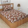 Petunia Floral Bedsheet - Coffee Brown Petunia Floral Bedsheet - Coffee Brown