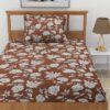 Petunia Floral Bedsheet - Coffee Brown Petunia Floral Bedsheet - Coffee Brown