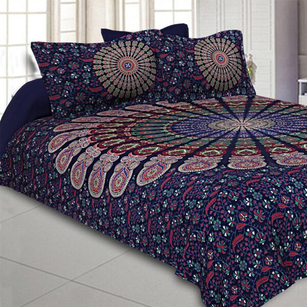 Rosho Mandala Bedsheet - Blue Rosho Mandala Bedsheet - Blue