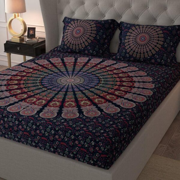 Rosho Mandala Bedsheet - Blue Rosho Mandala Bedsheet - Blue