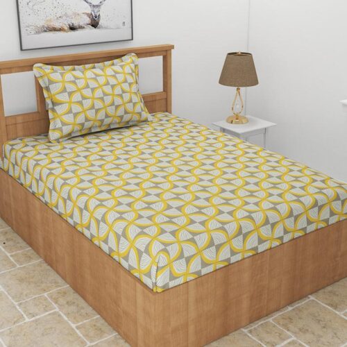 Selenia Floral Bedsheet - Grey & Yellow Selenia Floral Bedsheet - Grey & Yellow