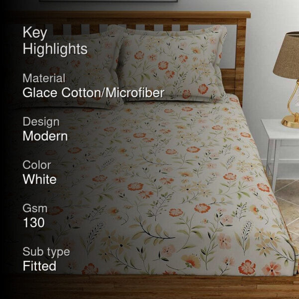 Sivera Floral Bedsheet - Off White Sivera Floral Bedsheet - Off White