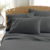 Sofia 100% Cotton Satin Weave Solid Bedsheet - Dark Grey - 400 TC Sofia 100% Cotton Satin Weave Solid Bedsheet - Dark Grey - 400 TC