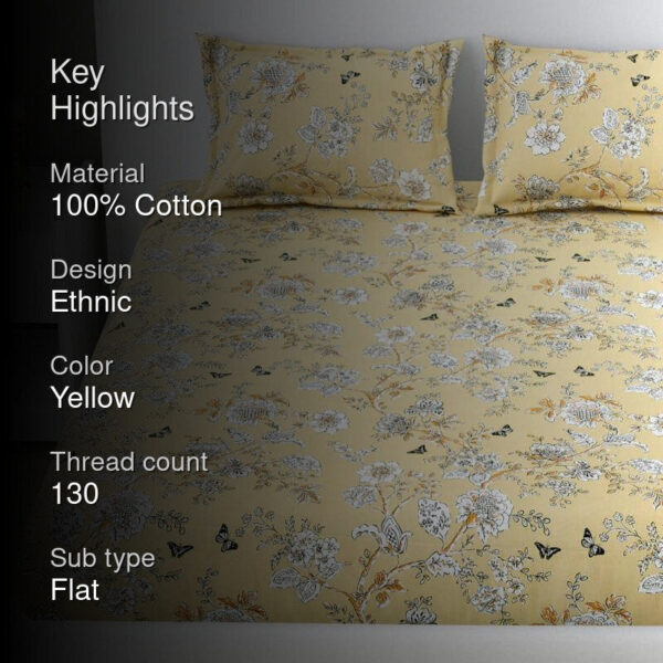 Soleli Floral Cotton Bedsheet - 130 TC Soleli Floral Cotton Bedsheet - 130 TC