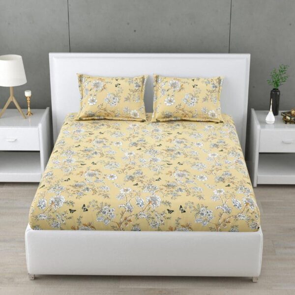Soleli Floral Cotton Bedsheet - 130 TC Soleli Floral Cotton Bedsheet - 130 TC