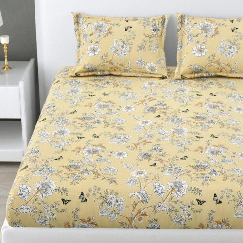 Soleli Floral Cotton Bedsheet - 130 TC Soleli Floral Cotton Bedsheet - 130 TC