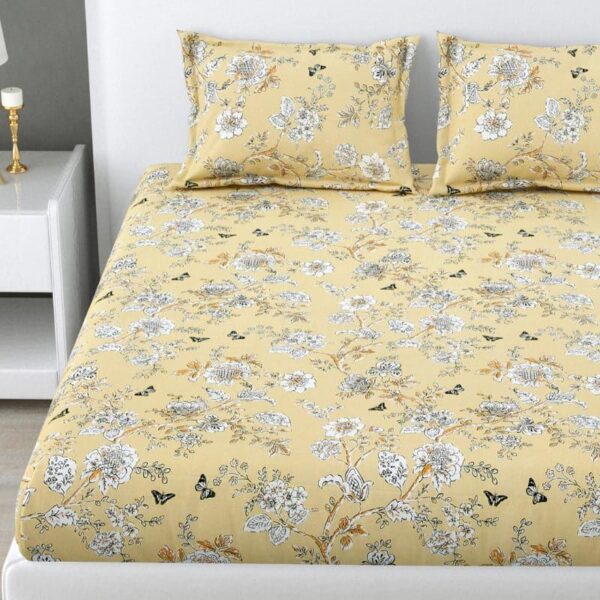 Soleli Floral Cotton Bedsheet - 130 TC Soleli Floral Cotton Bedsheet - 130 TC