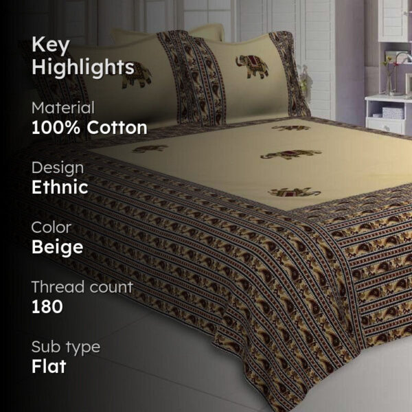 Traditionally Tuskan Bedsheet - Cream Traditionally Tuskan Bedsheet - Cream