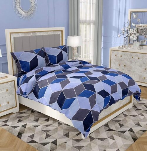 Trixie Geomatric Bedsheet - Blue Trixie Geomatric Bedsheet - Blue