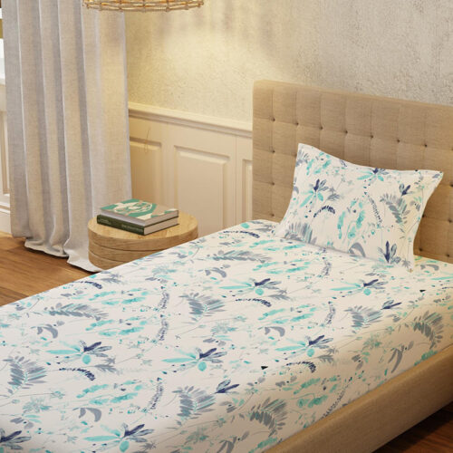 Urban Space Florvia Bedsheet (Blue) - 200 TC Urban Space Florvia Bedsheet (Blue) - 200 TC